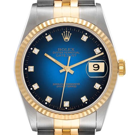 rolex blue vignette dial|rolex 16233 price.